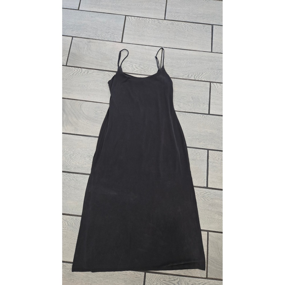 Urban Outfitters Black Maxi Slip Dress Spaghetti Strap Side Slit Minimalist M